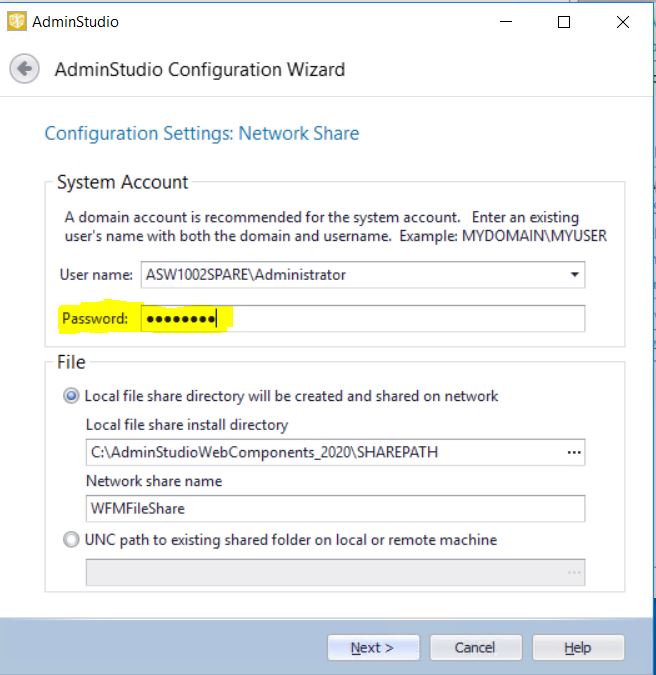 Configuration Settings Network Share.JPG