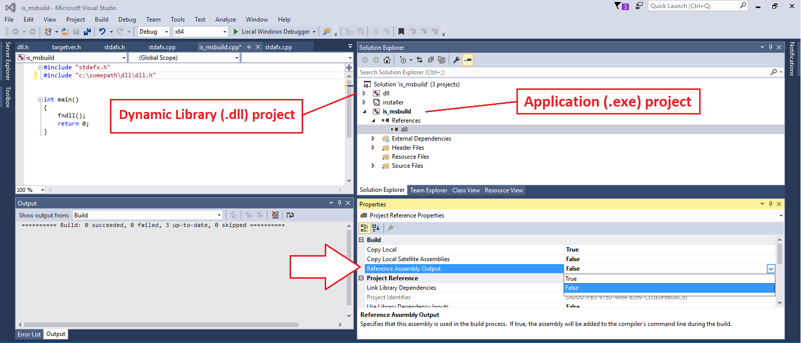 Visual Studio IDE - Reference Assembly Output