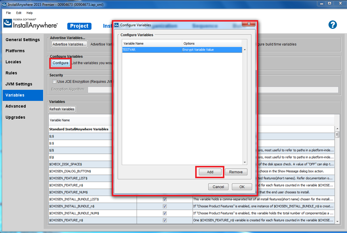 Encrypt Variable 1