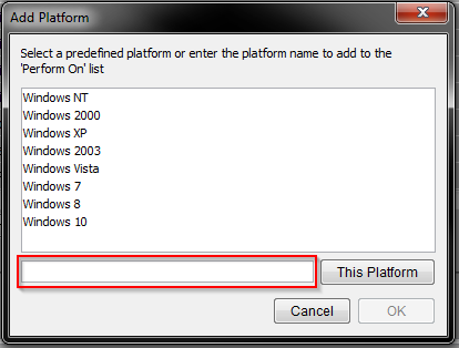 Add Platform Dialog