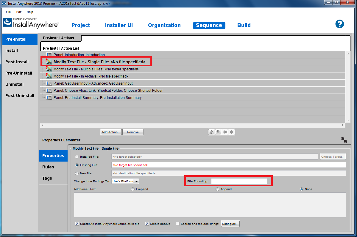 Modify Text File - Single File Action