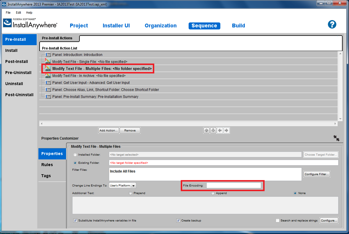 Modify Text File - Multiple Files Action