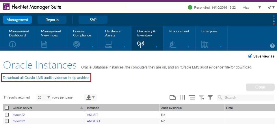 Oracle LMS audit evidence