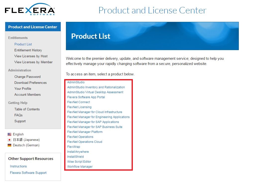 Multiple products in the product list.