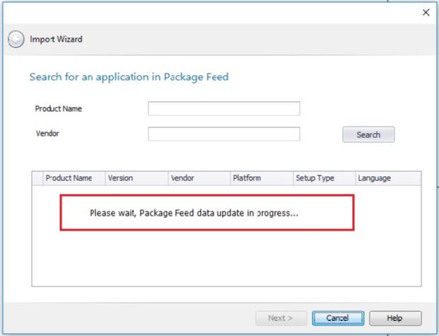 Search Panel for an application in Package Feed.jpg