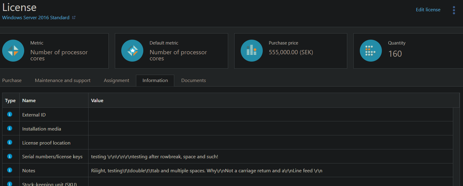 license showing issue