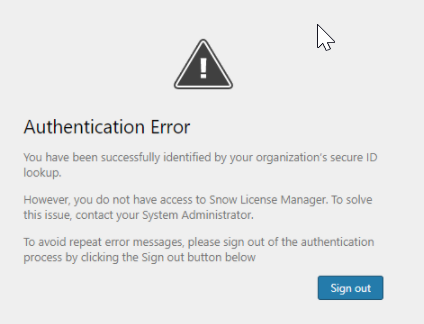 authentication error