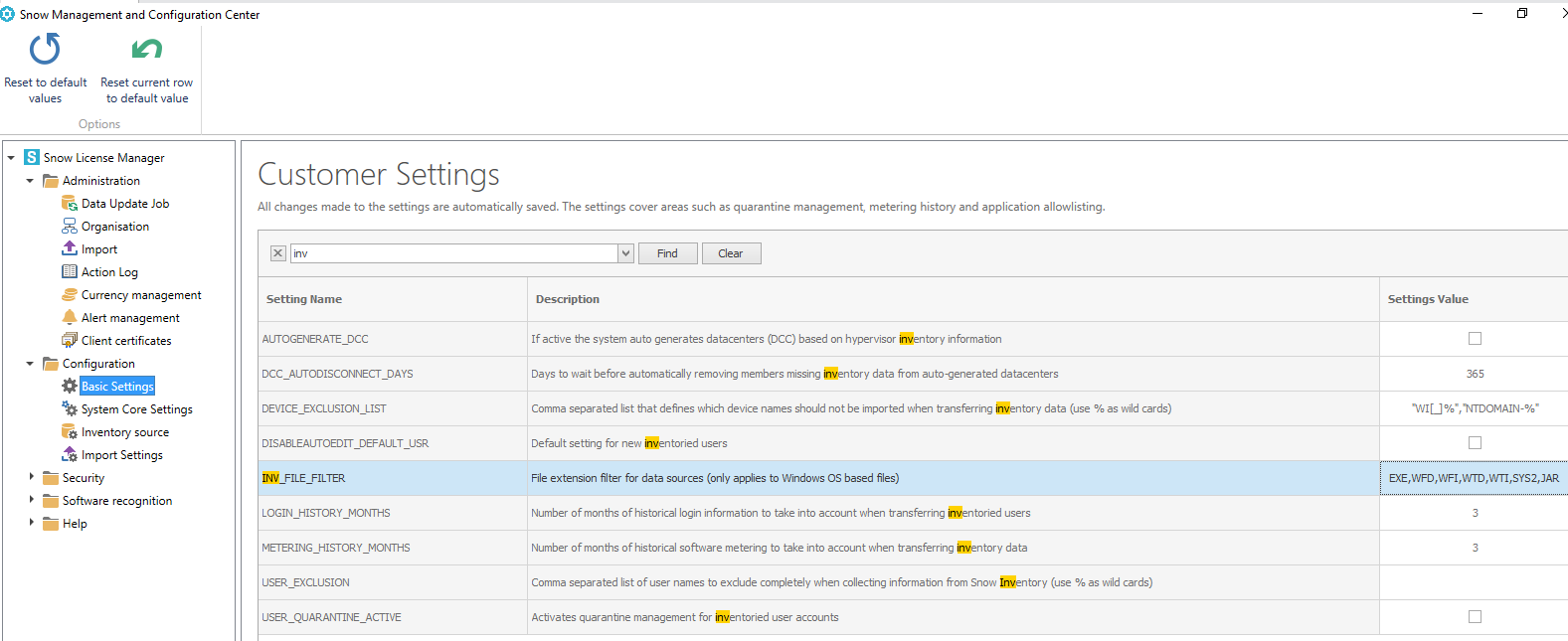 An image of the SMACC Basic Settings