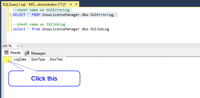Click to highlight all rows