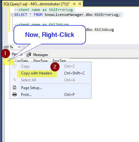 Copy with Headers