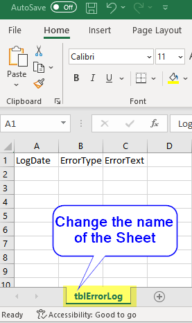 Change the Sheet name