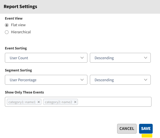 Report Settings Dialog Box