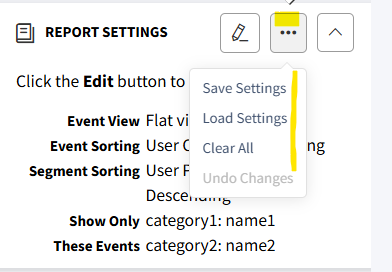 Report Settings More Options