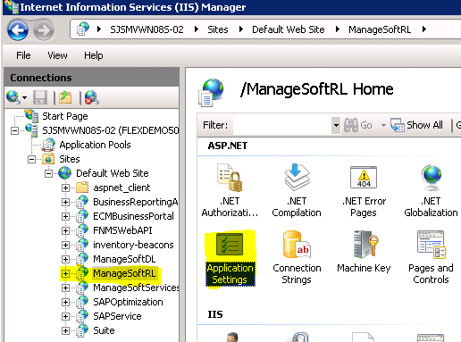 Configure IIS Importers Application Settings