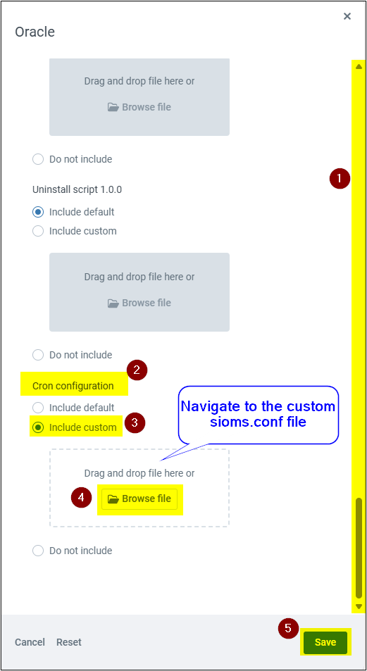 Customize menu for Oracle scanner
