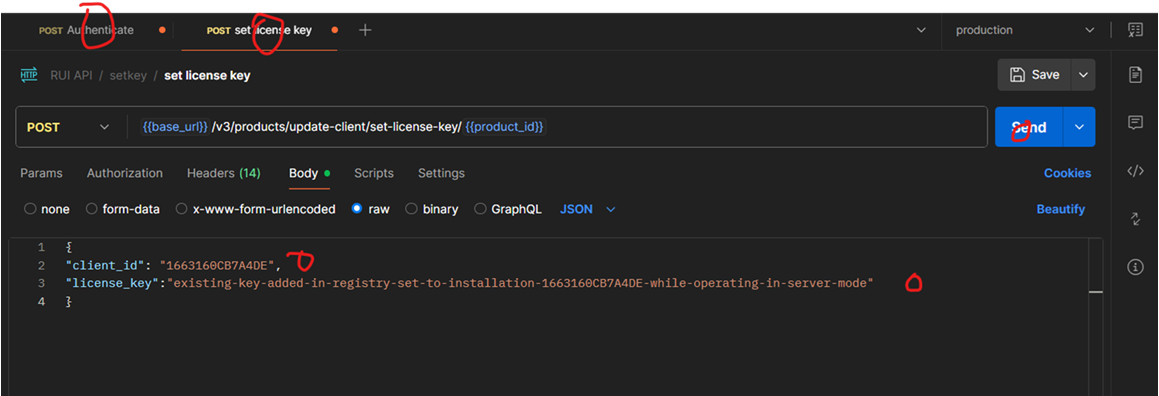 Using Postman to call the APIs